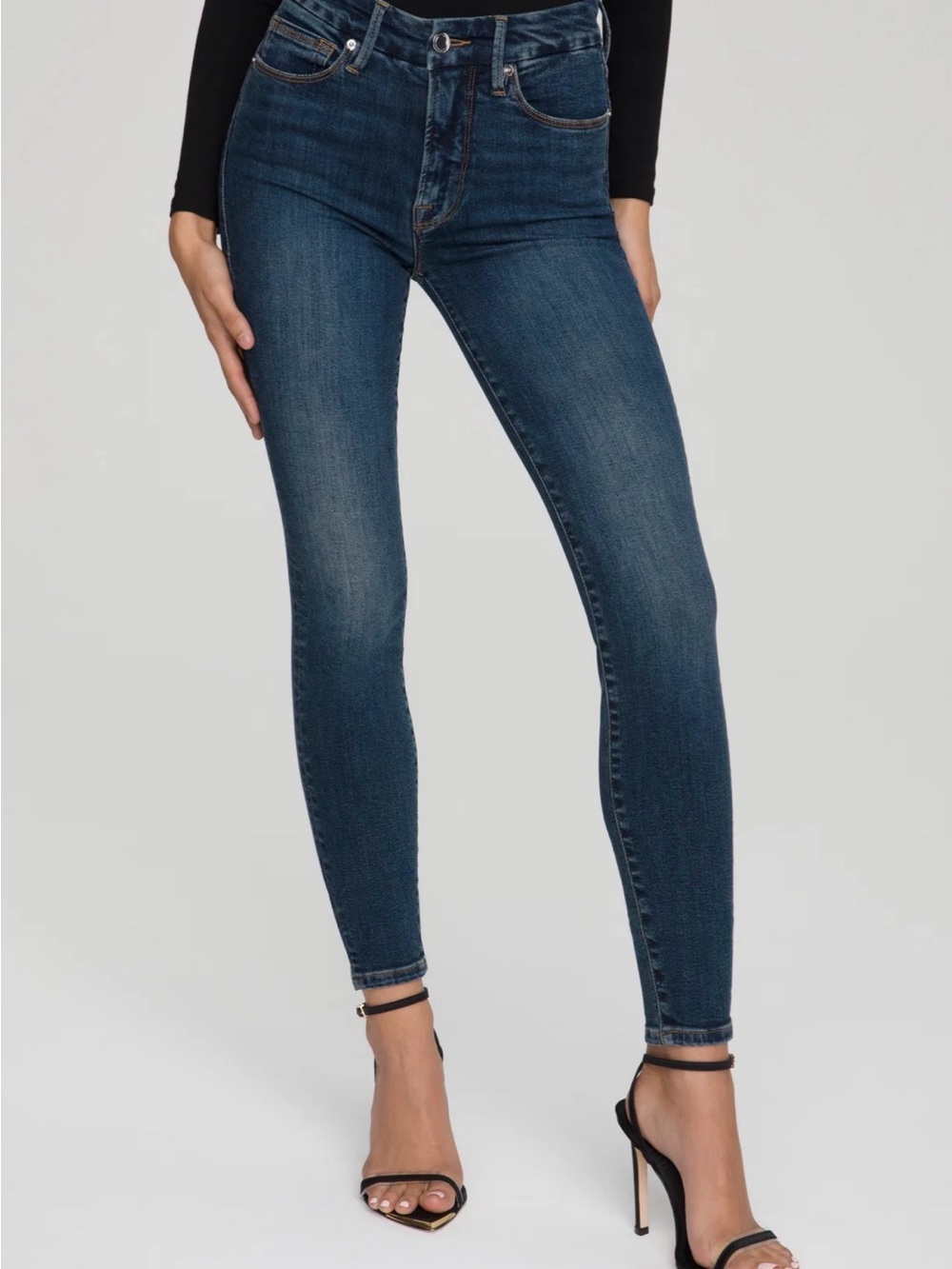 Good American Good Legs Skinny Jeans — Medium-Dark Wash, Size 8